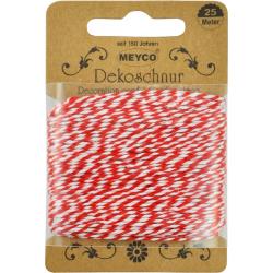 Meyco Decoratie Touw Rood-Wit Ø2mm x 25m|Bakkerstouw|Katoen 
